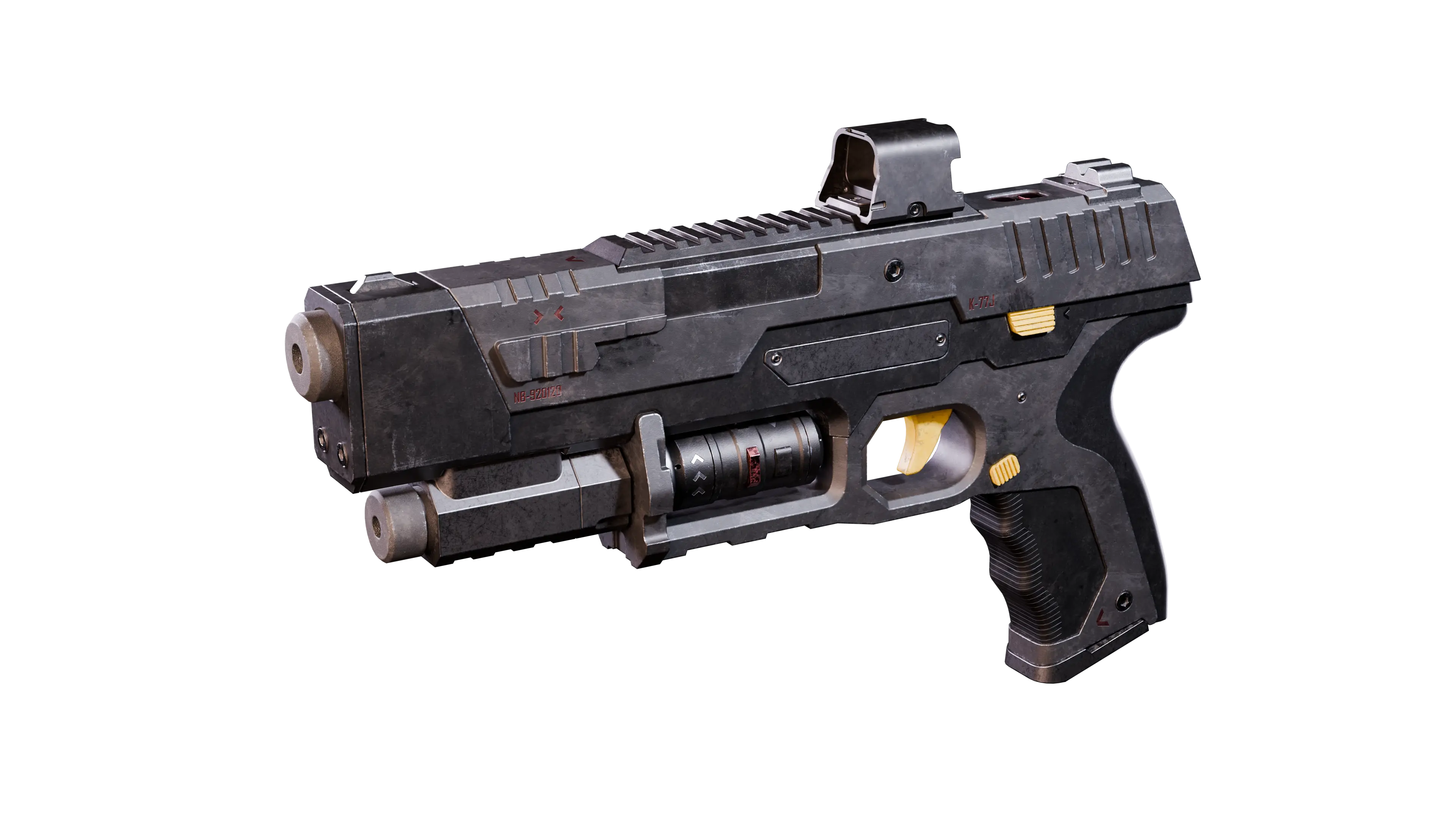 NB-92 hard-surface sci-fi pistol